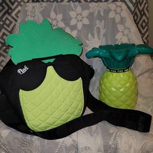 PINK Victoria's Secret Pineapple Cooler & Glass